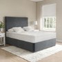 Grey Velvet Single Divan Bed with Plain Headboard - Langston