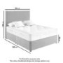 Grey Velvet Small Double Divan Bed with 2 Drawers and Plain Headboard - Langston