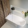 Freestanding Shower Bath Single Ended Left Hand Corner with Chrome Bath Screen 1650 x 780mm - Faro
