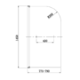 Freestanding Shower Bath Single Ended Right Hand Corner with Black Bath Screen and Towel Rail 1650 x 780mm - Faro