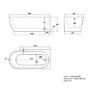 Freestanding Shower Bath Single Ended Right Hand Corner with Black Bath Screen and Towel Rail 1650 x 780mm - Faro