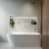 Freestanding Shower Bath Single Ended Right Hand Corner with Chrome Bath Screen 1650 x 780mm - Faro