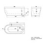 Freestanding Shower Bath Single Ended Right Hand Corner with Black Framed Bath Screen 1650 x 780mm - Faro