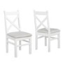 Extendable Wood Dining Table in White & Grey Wash with 2 Chairs & 1 Bench - Fawsley