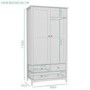 Grey Wardrobe and Chest of Drawers Set - Finch