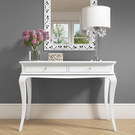 Floine White Console Table With Crystal Handles Itdirect Ie Floine White Console Table With