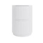 White Ribbed Office Desk and File Cabinet Set - Finn