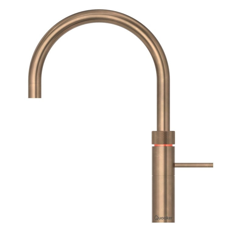 Quooker Fusion Tap Round Patinated Brass + Pro3 3L Boiling Water Tank
