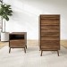Walnut Bedside Table and Tall Chest of Drawers Set - Frances