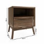 Walnut 4 Piece Bedroom Furniture Set with Dressing Table - Frances