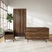 Walnut 3 Piece Bedroom Furniture Set - Frances