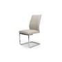 Concrete Effect Extendable Round Dining Table + 4 Cream Faux Leather Chairs