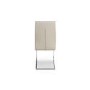 Concrete Effect Extendable Round Dining Table + 4 Cream Faux Leather Chairs