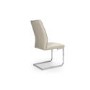 Concrete Effect Extendable Round Dining Table + 4 Cream Faux Leather Chairs