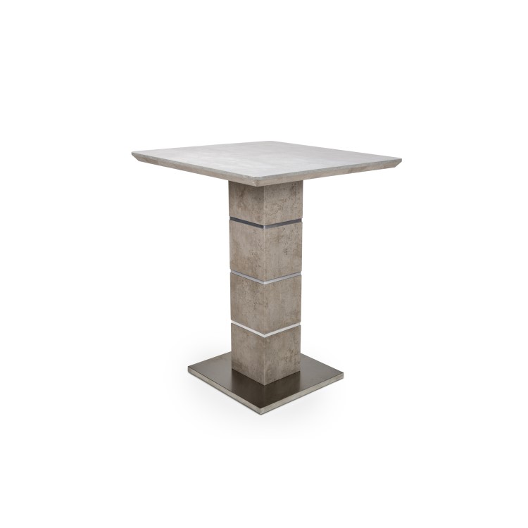 Grey Bar Table with 2 Grey Faux Leather Bar Stools