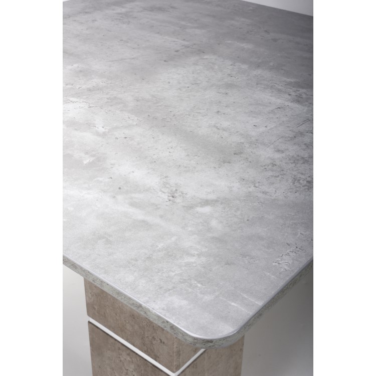 Grey Bar Table with 2 Grey Faux Leather Bar Stools