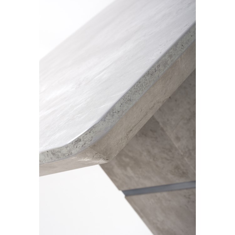 Grey Bar Table with 2 Grey Faux Leather Bar Stools