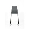 Grey Bar Table with 2 Grey Faux Leather Bar Stools 