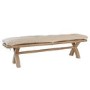 Smoked Oak Dining Bench with Cream Cushion