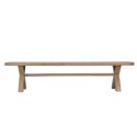 FOL101850 Large Smoked Oak Dining Bench with Cross Leg