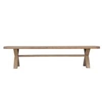 Large Smoked Oak Dining Bench with Cross Leg Large Smoked Oak Dining Bench with Cross Leg