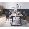 Chevron Dining Table &amp; 4 Grey Dining Chairs with Hairpin Legs