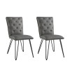 Chevron Dining Table &amp; 4 Grey Dining Chairs with Hairpin Legs
