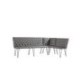 Large Grey Corner Dining Bench Set with Studded Back