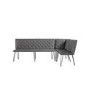 Large Grey Corner Dining Bench Set with Studded Back