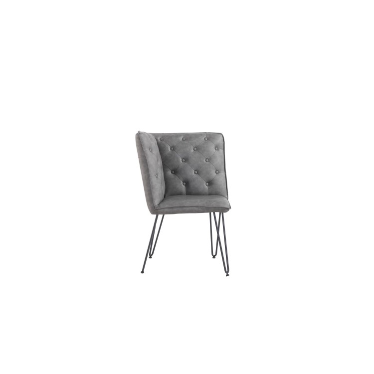 Large Grey Corner Dining Bench Set with Studded Back
