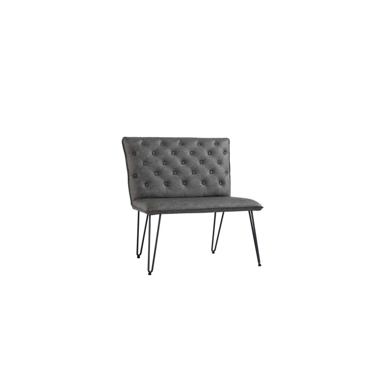 Large Grey Corner Dining Bench Set with Studded Back