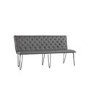 Large Grey Corner Dining Bench Set with Studded Back