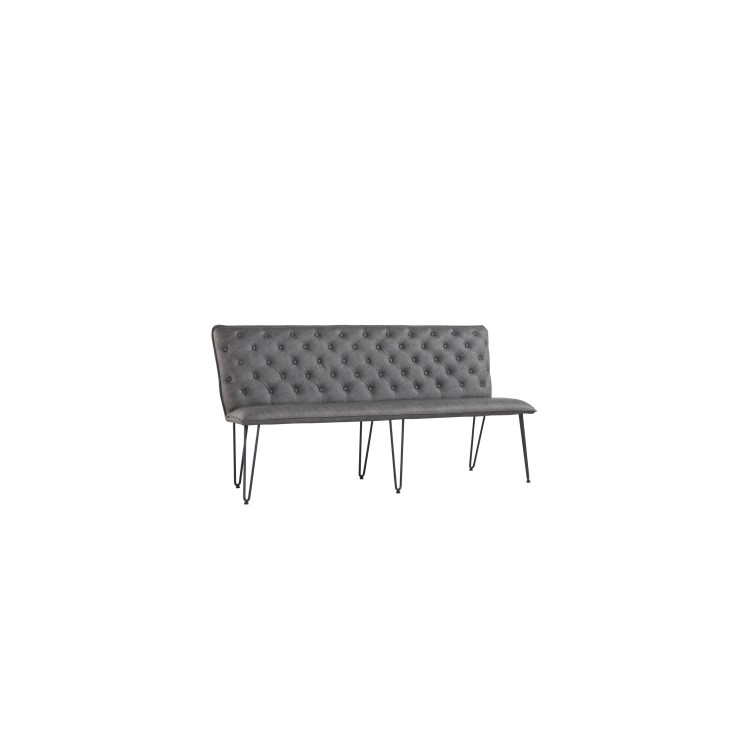 Large Grey Corner Dining Bench Set with Studded Back