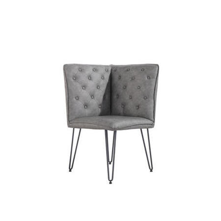 Large Grey Corner Dining Bench Set with Studded Back