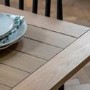 Navy Oak Trestle Dining Table Set with 2 Navy Oak Chairs & 1 Bench - Seats 4 - Eton