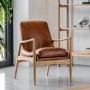 Carrera Accent Chair in Brown Leather - Caspian House