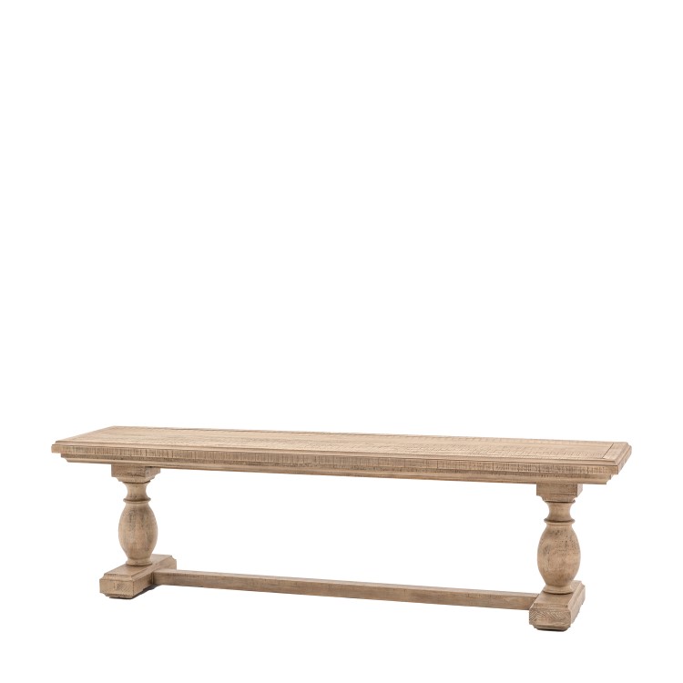 Large Natural Pine Hallway Bench - Seats 3 - Vancouver - Caspian House
