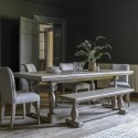 BUN/FOL105767/92897 Large Rectangular Extendable Trestle Dining Table Set with 4 Upholstered Chairs & 1 Bench - Seats 8 - Vancouver - Caspian House