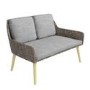 4 Piece Conservatory Furniture Set in Rattan with Grey Cushions - Aspen