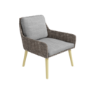 4 Piece Conservatory Furniture Set in Rattan with Grey Cushions - Aspen
