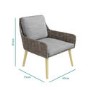 4 Piece Conservatory Furniture Set in Rattan with Grey Cushions - Aspen