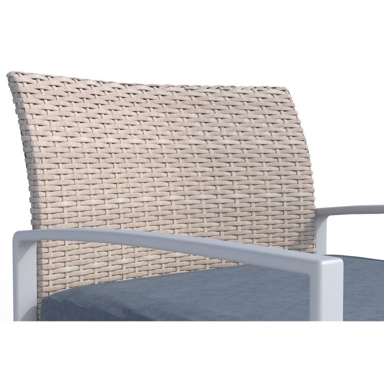 4 Piece Rattan Conservatory Furniture Set with Grey Cushions & Table
