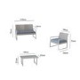4 Piece Rattan Conservatory Furniture Set with Grey Cushions & Table