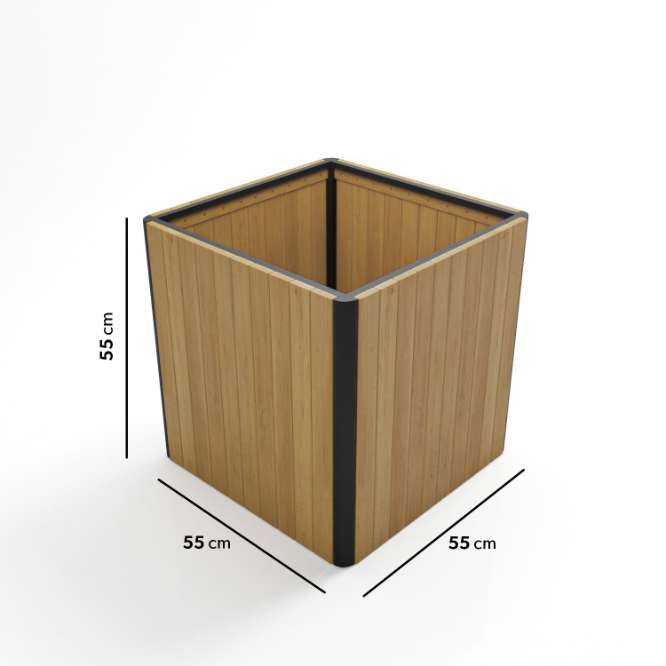 Square Wooden Garden Planter - 55 x 55cm Como