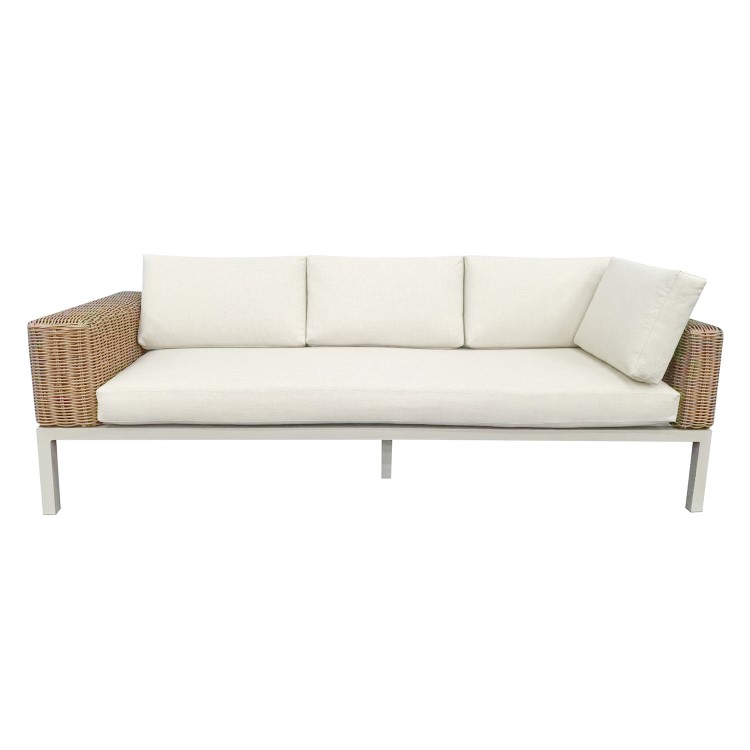 Thick Round Rattan Corner Garden Sofa Set With Fire Pit and Benches