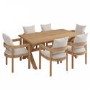 6 Seater Outdoor Dining Set in Real Teak with Cushions