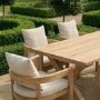 6 Seater Outdoor Dining Set in Real Teak with Cushions