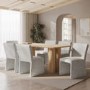 Large Oak Dining Table with Pillar Legs - Seats 4 - 6 - Gianna