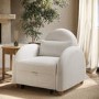 Beige Boucle Sofa Bed - Gene