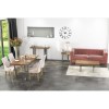 Grayson Industrial Reclaimed Solid Wood Dining Table with 4 Beige Velvet Dining Chairs
